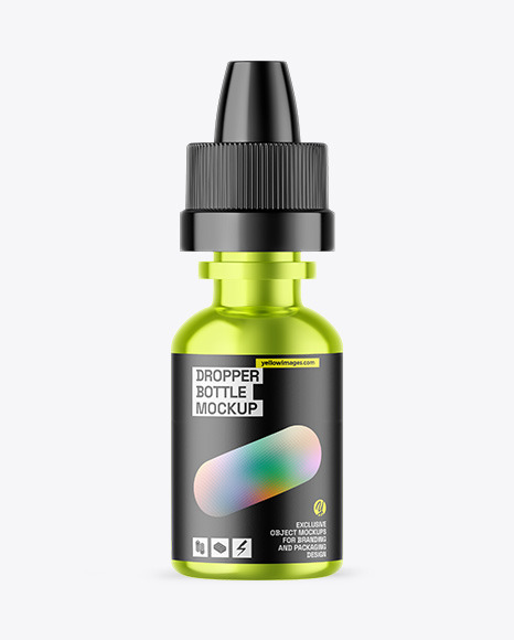 Metallic Dropper Bottle Mockup