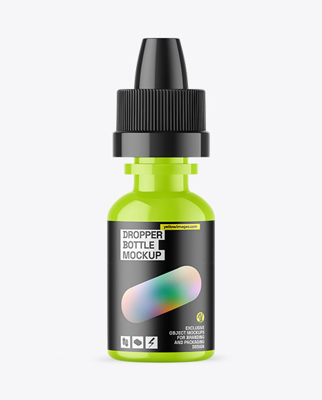 Glossy Dropper Bottle Mockup