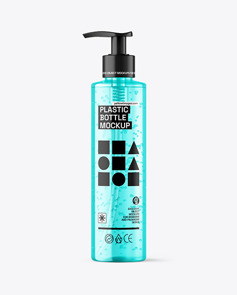 Clear Cosmetic Bottle with Pump Mockup