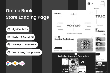 Yomue - Online Book Store Landing Page V1
