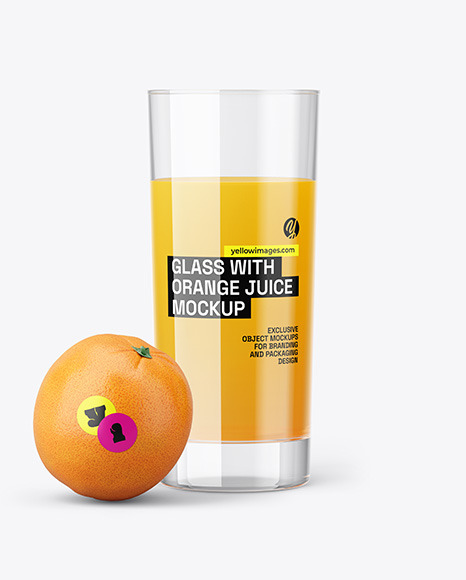 Glass With Orange Juice Mockup