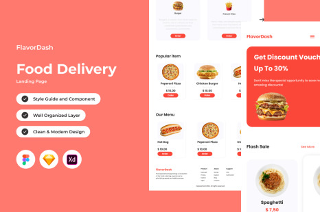 FlavorDash - Food Delivery Landing Page V2