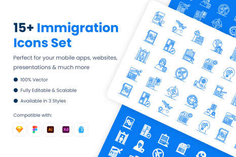 Immigration Icons Set