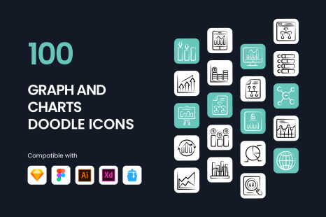 Graph and Charts Doodle Icons