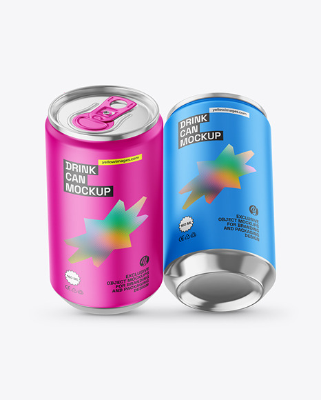 160ml Matte Drink Cans Mockup
