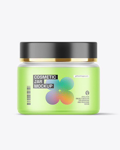 Frosted Glass Cosmetic Jar Mockup