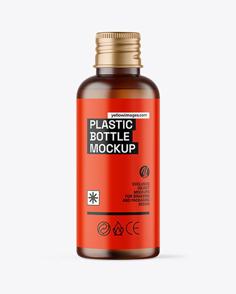 Frosted Amber Cosmetic Bottle Mockup