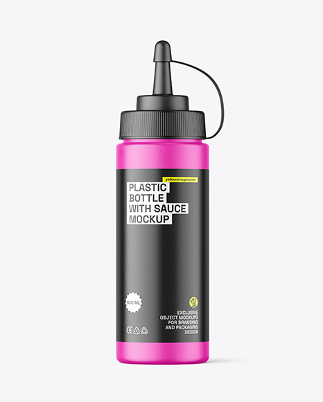 Matte Plastic Sauce Bottle Mockup