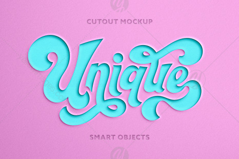 Pastel Paper Cutout Logo Mockup