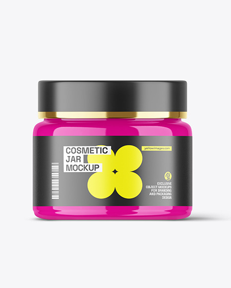 Glossy Cosmetic Jar Mockup