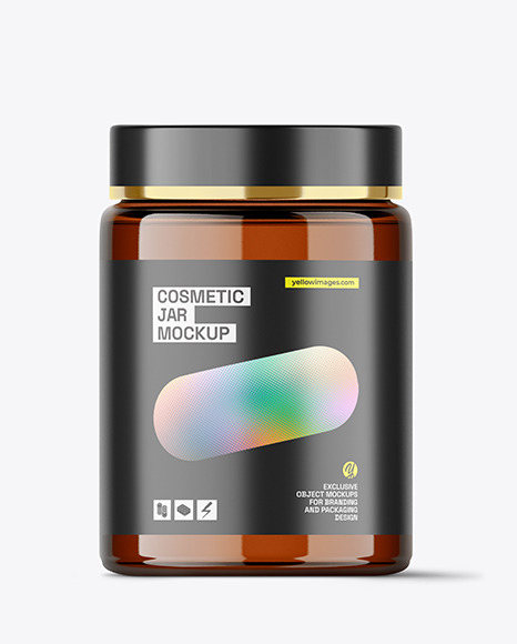 Amber Glass Large Jar Mockup