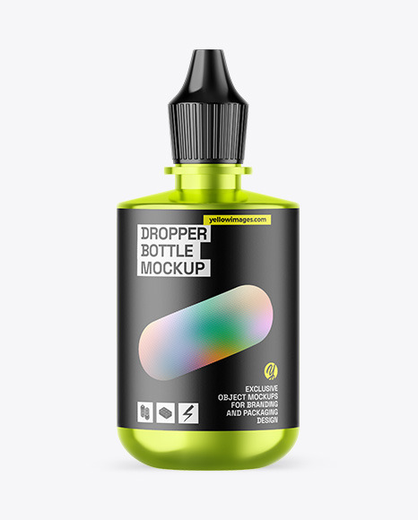 Metallic Dropper Bottle Mockup