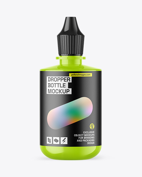 Glossy Dropper Bottle Mockup