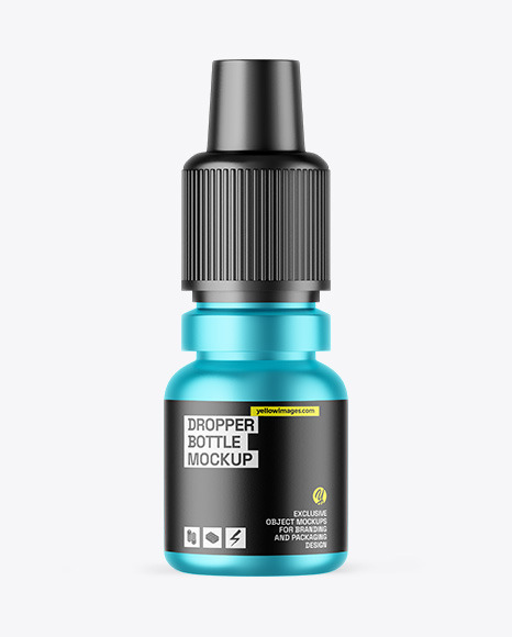 Matte Metallic Dropper Bottle Mockup