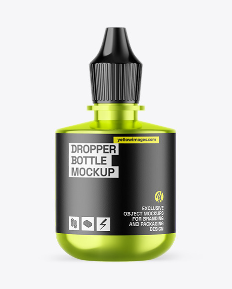 Metallic Dropper Bottle Mockup