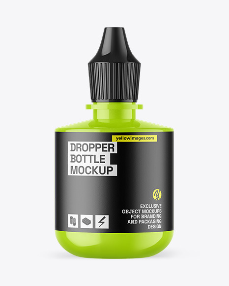 Glossy Dropper Bottle Mockup
