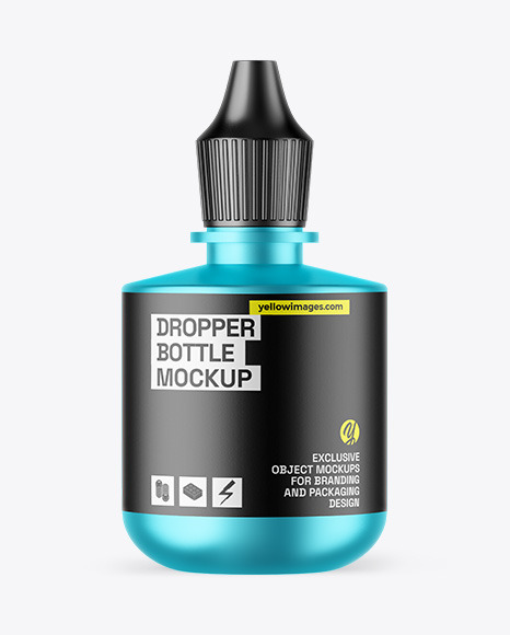 Matte Metallic Dropper Bottle Mockup