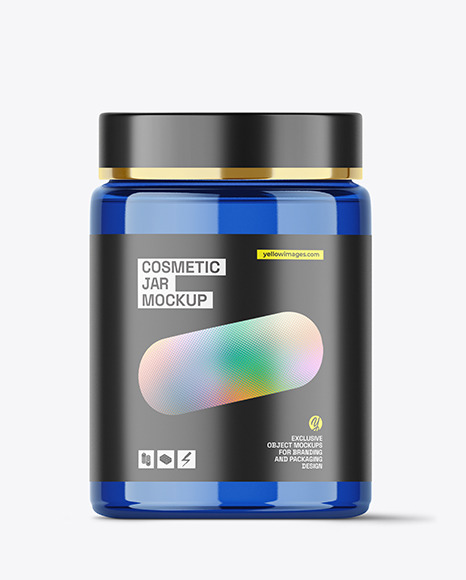 Blue Glass Large Jar Mockup
