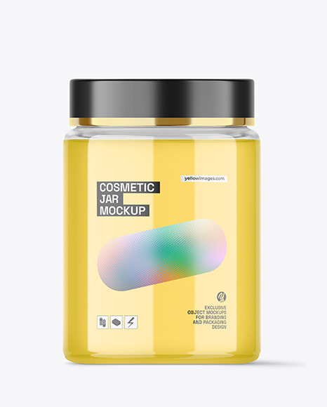 Clear Glass Large Jar Mockup
