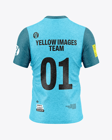 Heather T-Shirt Mockup - Back View