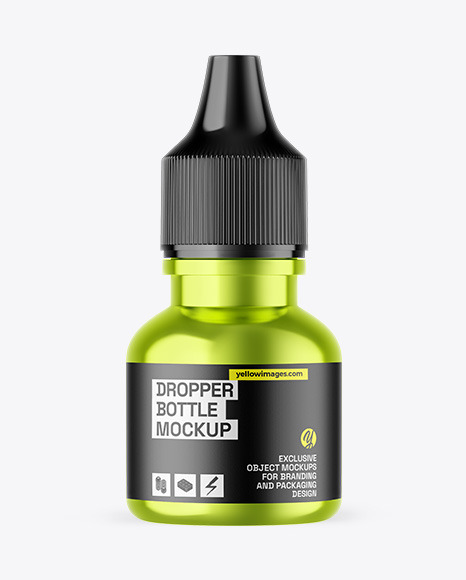 Metallic Dropper Bottle Mockup