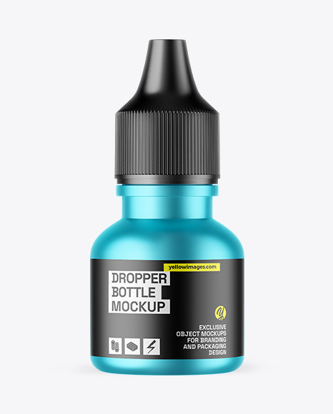 Matte Metallic Dropper Bottle Mockup