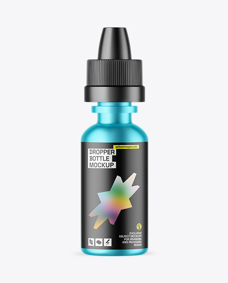 Matte Metallic Dropper Bottle Mockup