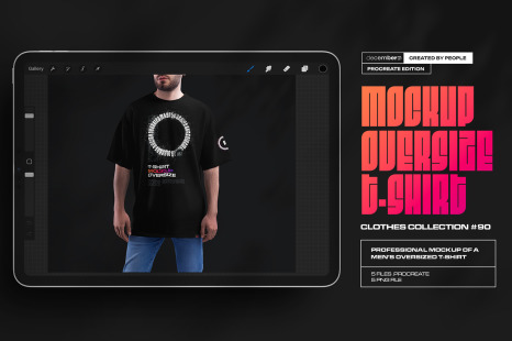 5 Mockups Oversize T-shirt for Procreate
