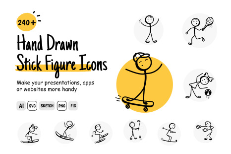 Hand Drawn Stick Figure Icons