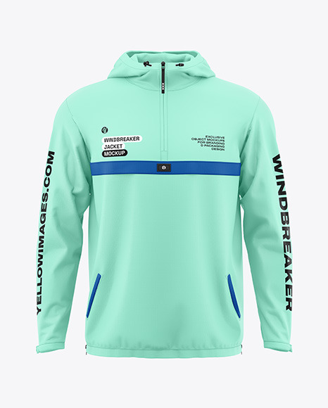 Men&#039;s Windbreaker Jacket Mockup - Front View