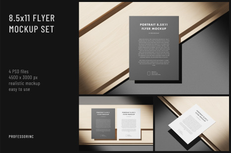 Portrait 8.5x11 Flyer Mockup Set