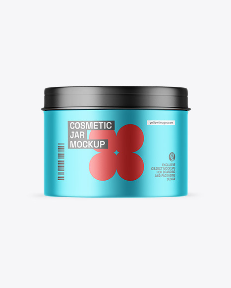 Matte Metallic Cosmetic Jar Mockup