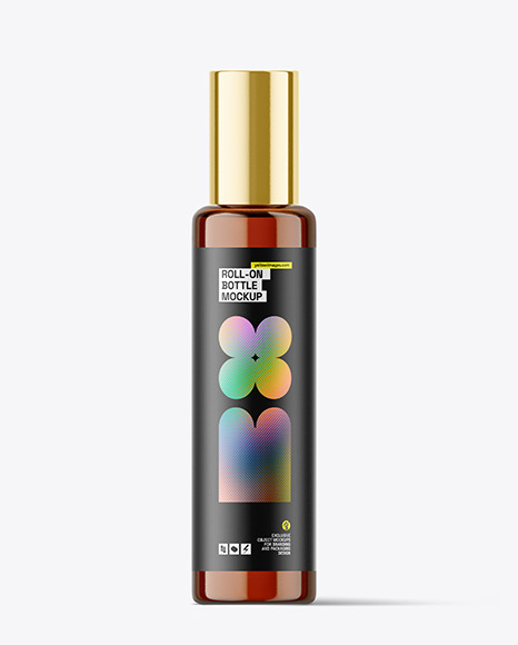 Amber Cosmetic Roll-on Bottle Mockup
