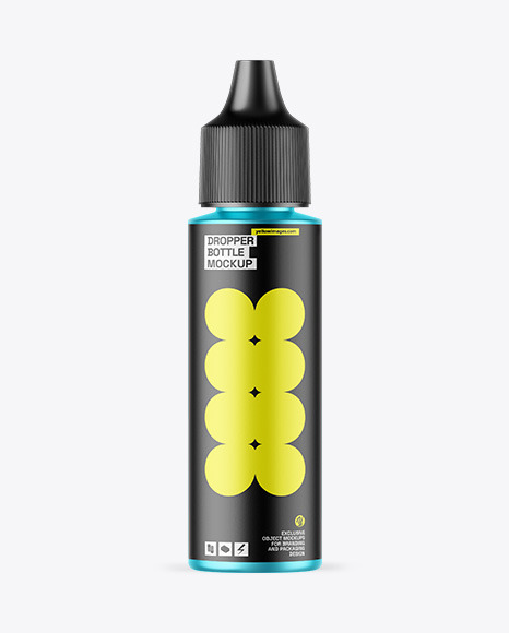 Matte Metallic Dropper Bottle Mockup