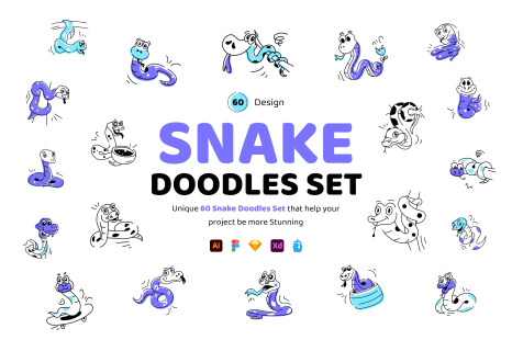 Snake Doodle Icons