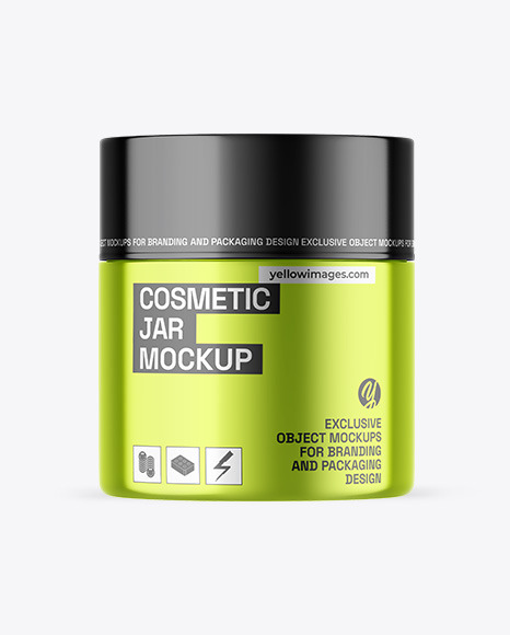 Metallic Cosmetic Jar Mockup