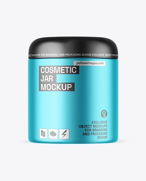 Matte Metallic Cosmetic Jar Mockup