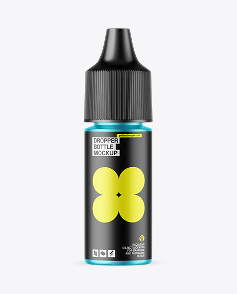 Matte Metallic Dropper Bottle Mockup