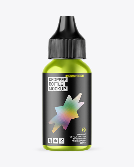 Metallic Dropper Bottle Mockup