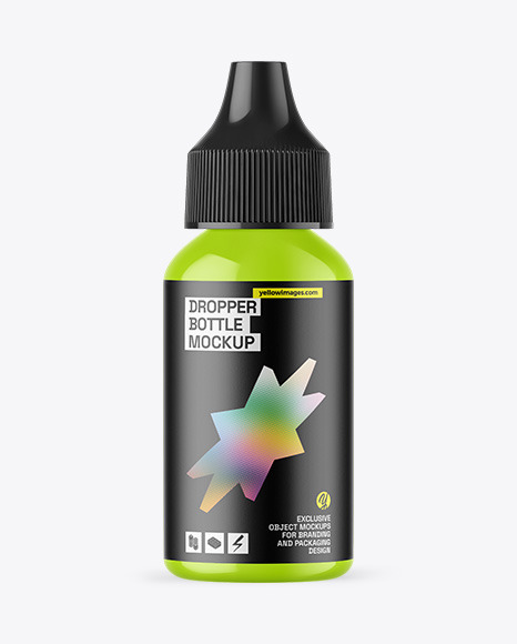 Glossy Dropper Bottle Mockup