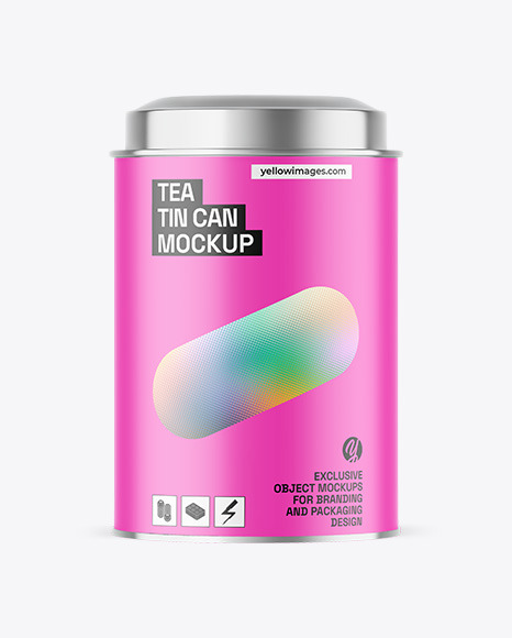 Matte Tea Tin Can Mockup