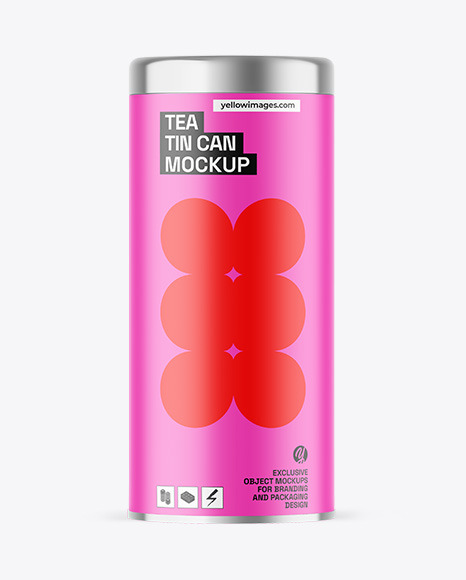 Matte Tea Tin Can Mockup
