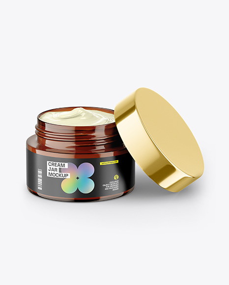 Amber Glass Cream Jar Mockup