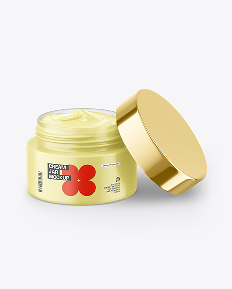 Frosted Glass Cream Jar Mockup