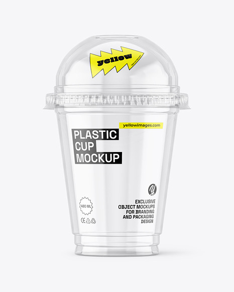 Plastic Cup with Spherical Dome Cap Mockups