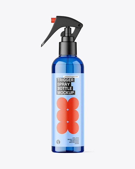 Blue Trigger Spray Bottle Mockup