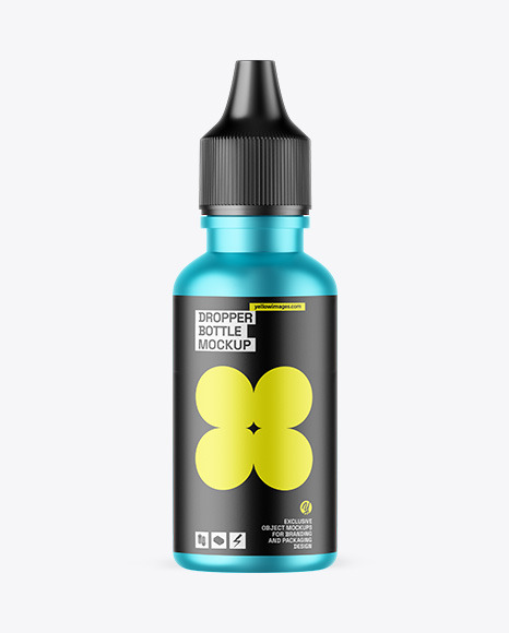 Matte Metallic Dropper Bottle Mockup