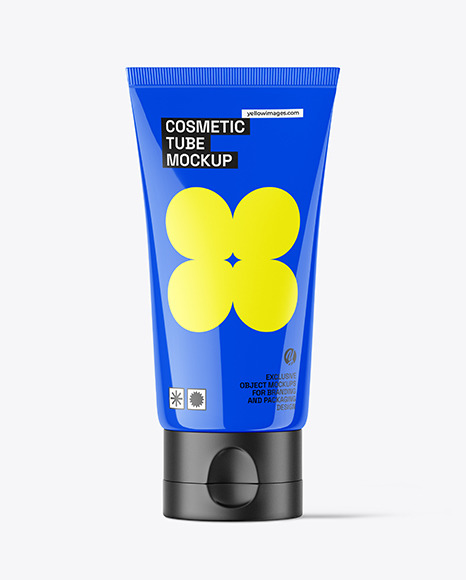 Glossy Cosmetic Tube W/ Flip Top Cap Mockup