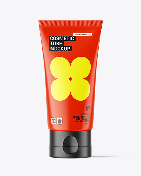 Matte Cosmetic Tube w/ Flip Top Cap Mockup