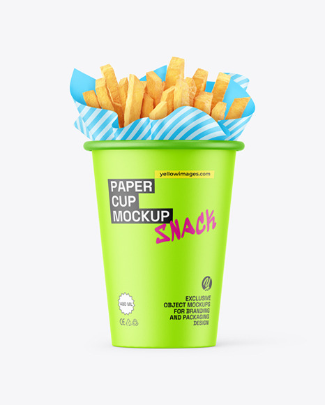 French Fries Paper Cup Mockups